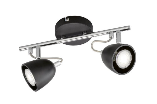FHL Gemma LED Deckenleuchte 2-fach GU10 4W warmweiss schwarz, nickel-chrom