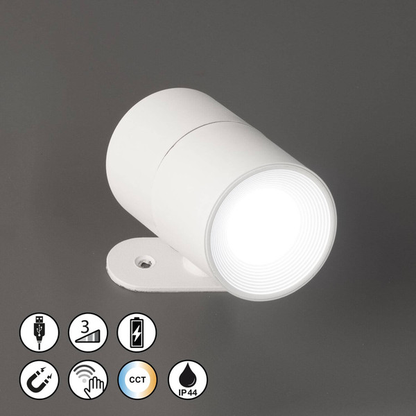 FHL Magnetic LED Wandleuchte 1,5W dimmbar Akku CCT einstellbare Lichtfarbe sandweiß 830056