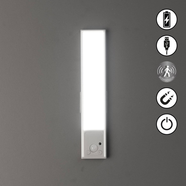 FHL Magnetic LED Unterbauleuchte 0,7W dimmbar Akku CCT einstellbare Lichtfarbe silberfarben 830070