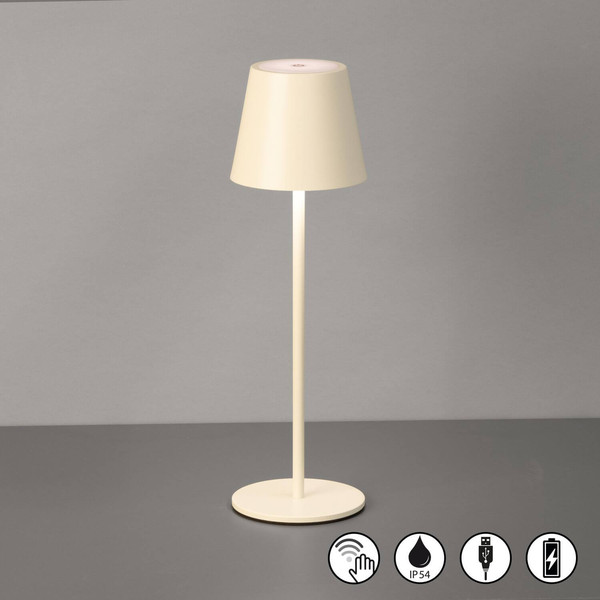 FHL Viletto LED Tischleuchte 2W dimmbar Akku warmweiss sandbeige 850402