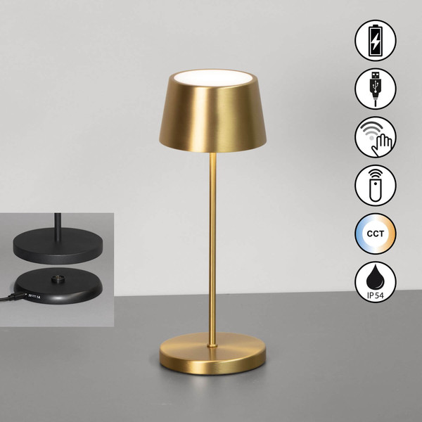FHL Asena Pro LED Tischleuchte 2W dimmbar CCT einstellbare Lichtfarbe goldfarben 850677