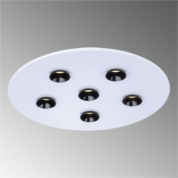 Fischer & Honsel LED Deckenleuchte 6-fach 6x4W warmweiss dimmbar schwarz glänzend 20685
