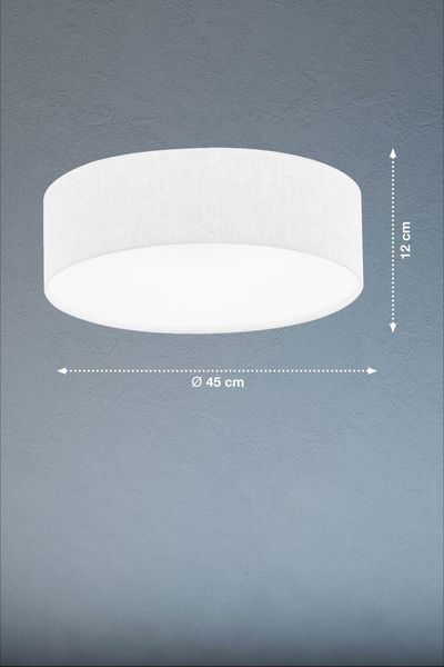 Fischer & Honsel Maat Deckenleuchte 3-fach E14 Stoffschirm weiß Leinen 21255
