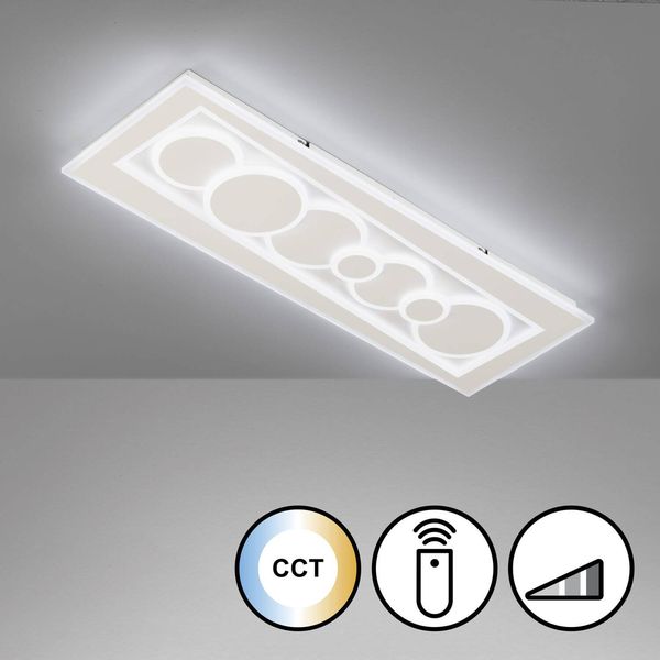 Fischer & Honsel Ratio LED Wandleuchte 41,3W Tunable white steuerbar dimmbar Acryl weiß + Fernbedienung 21413