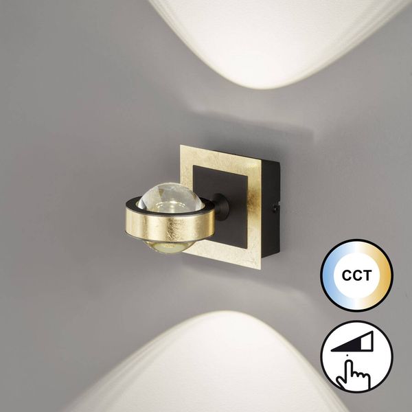 Fischer & Honsel Cluedo LED Wandleuchte 7,1W Tunable white steuerbar dimmbar blattgold 30487