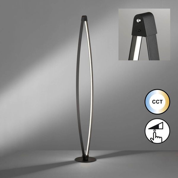 Fischer & Honsel Fenga LED Stehleuchte 17,6W Tunable white steuerbar dimmbar Acryl sandschwarz 40503