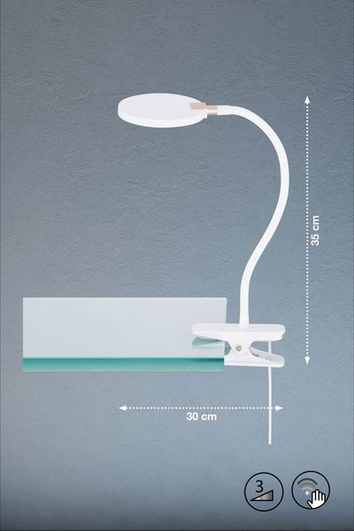 Fischer & Honsel Luiz LED Klemmleuchte 4,9W warmweiss dimmbar weiß 50594