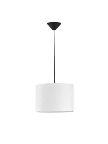 Fischer & Honsel Vigo Pendelleuchte E27 Stoffschirm weiß Leinen sandschwarz 60805