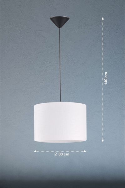 Fischer & Honsel Vigo Pendelleuchte E27 Stoffschirm weiß Leinen sandschwarz 60805