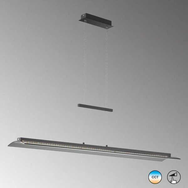 Fischer & Honsel Nana LED Pendelleuchte 29W Tunable white steuerbar dimmbar Glas rauchfarben teilsatiniert sandschwarz 60862