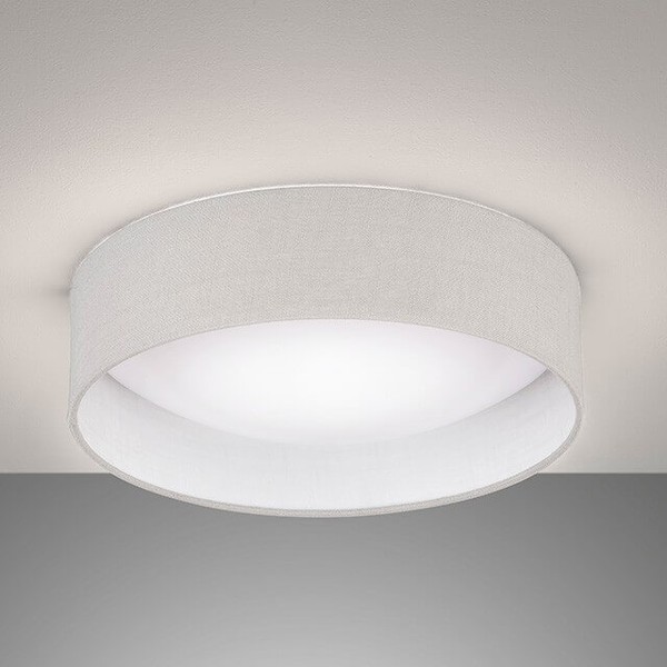 FHL Linus LED Deckenleuchte Leinen 40cm 20W dimmbar hellgrau 821299