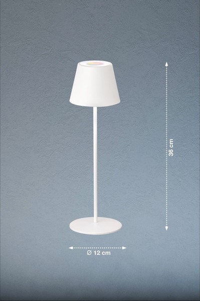 FHL Cosenza LED Akku-Außenleuchte USB 1,68W RGBW steuerbar dimmbar sandweiß IP44 850211