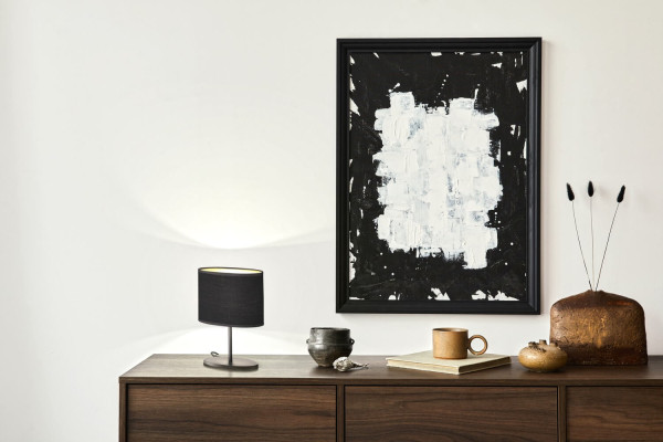 FHL Momo Tischleuchte Oval Modern E14 sandschwarz 850227