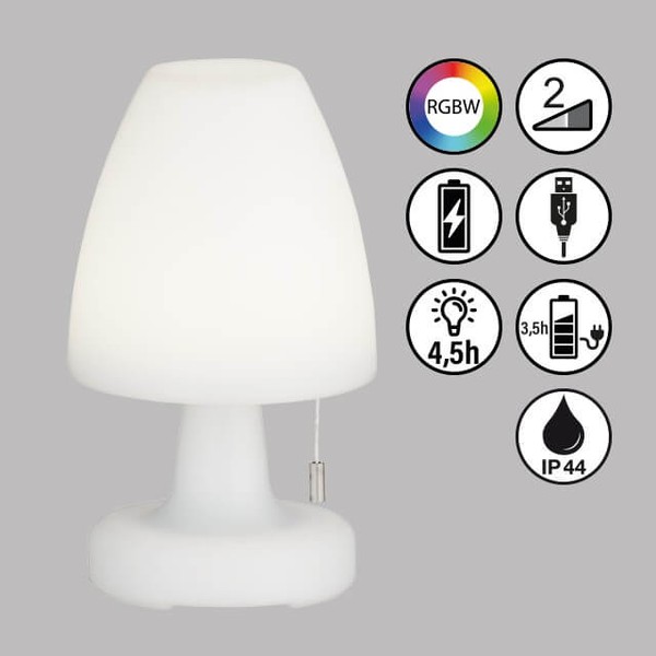 FHL Termoli LED Akku-Outdoorleuchte USB 1,5W RGB-Farbsteuerung dimmbar IP44 850250