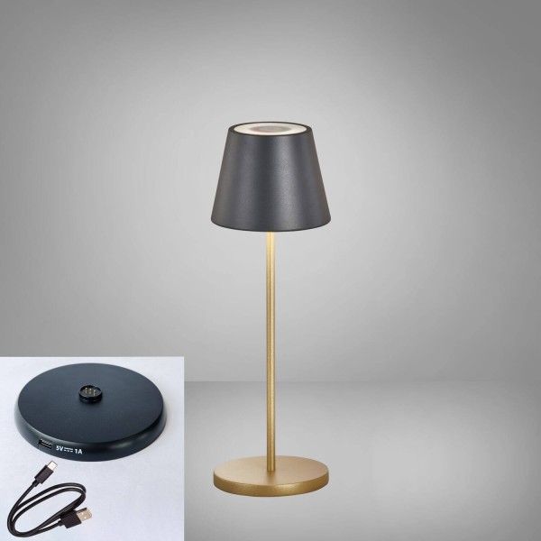 FHL Cosenza 2.0 LED Akku-Außenleuchte USB 2,2W RGBW steuerbar dimmbar sandschwarz IP44 850338