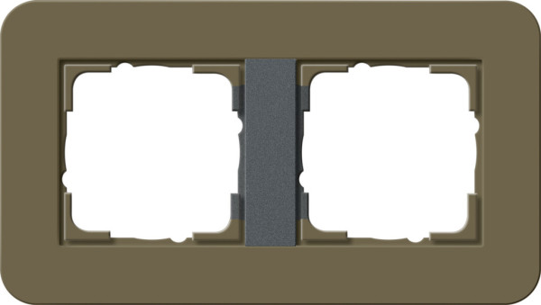 Gira 0212426 Abdeckrahmen 2-fach Gira E3 Umbra/Anthrazit