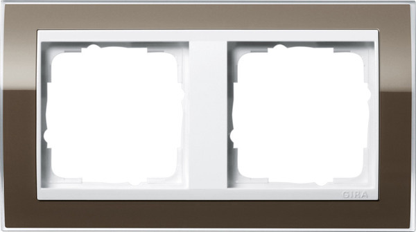 Gira 0212763 Abdeckrahmen 2-fach Zwischenrahmen RW Gira Event Klar Braun