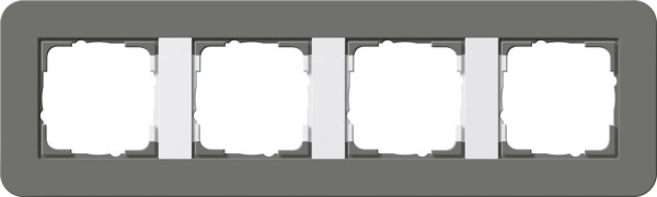 Gira 0214413 Abdeckrahmen 4-fach Gira E3 Dklgrau/Reinweiß