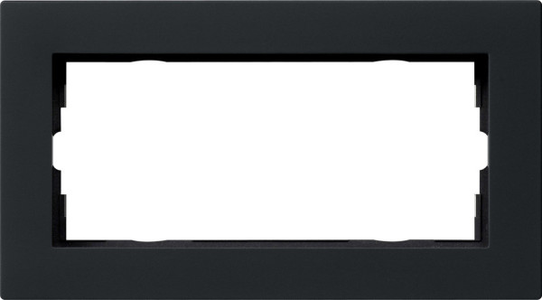 Gira 1002095 Abdeckrahmen 2-fach ohne Mittelsteg flach Gira E2 Schwarz m