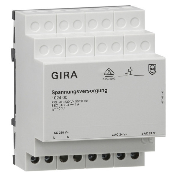 Gira 102400 Spannungsversorgung AC 24 V 1 A REG Zubehör