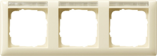 Gira 109301 Abdeckrahmen 3-fach waagerecht Beschriftungsfeld Standard 55 Cremeweiß