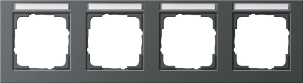 Gira 109423 Abdeckrahmen 4-fach waagerecht Beschriftungsfeld Gira E2 Anthrazit