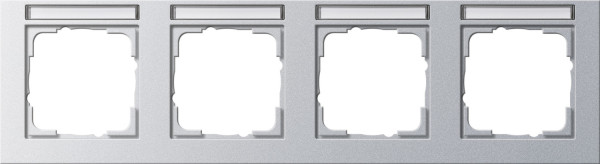Gira 109425 Abdeckrahmen 4-fach waagerecht Beschriftungsfeld Gira E2 F Alu