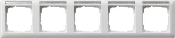 Gira 109503 Abdeckrahmen 5-fach waagerecht Beschriftungsfeld System 55 Reinweiß