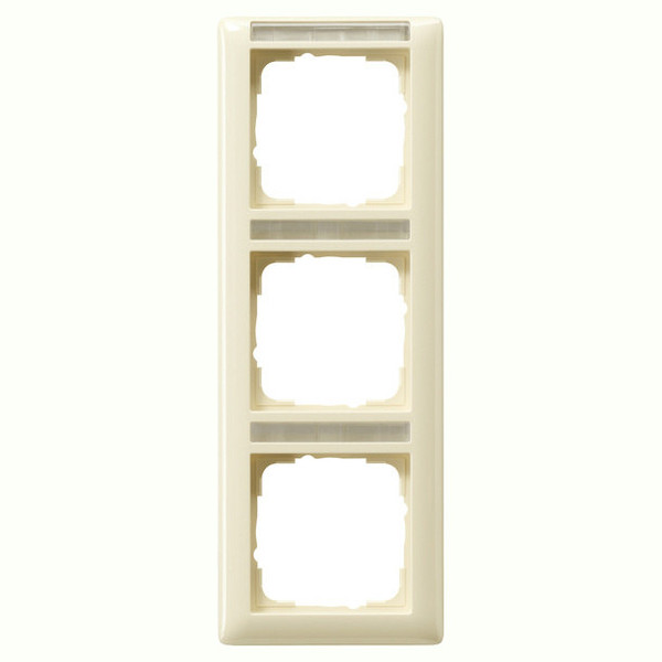 Gira 110301 Abdeckrahmen 3-fach senkrecht Beschriftungsfeld Standard 55 Cremeweiß
