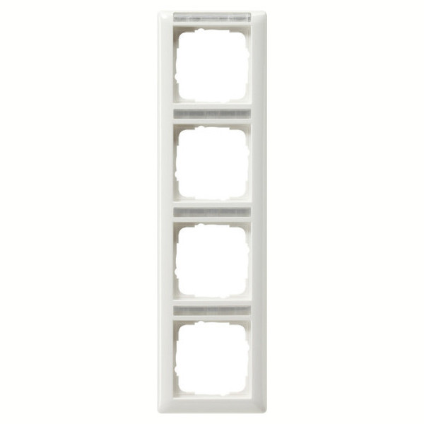 Gira 111403 Abdeckrahmen 4-fach senkrecht Beschriftungsfeld Standard 55 Reinweiß