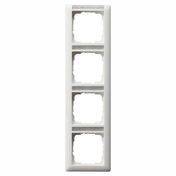 Gira 111427 Abdeckrahmen 4-fach senkrecht Beschriftungsfeld Standard 55 Reinweiß m
