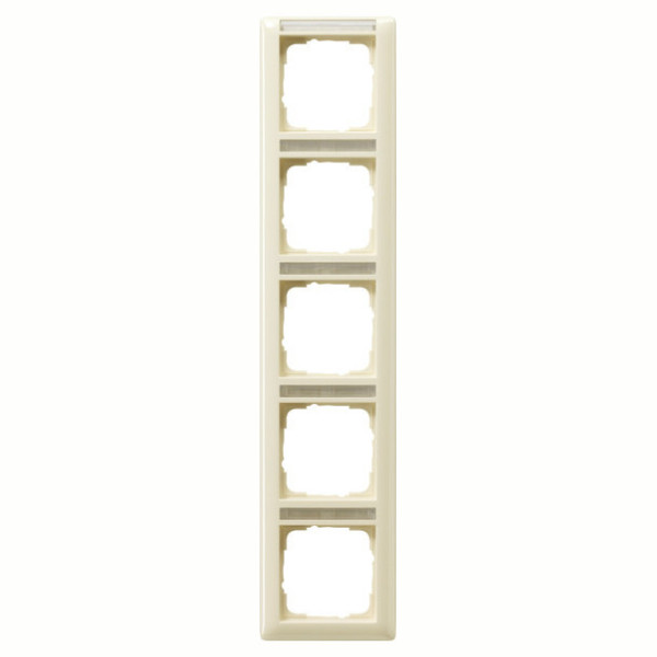Gira 111501 Abdeckrahmen 5-fach senkrecht Beschriftungsfeld System 55 Cremeweiß
