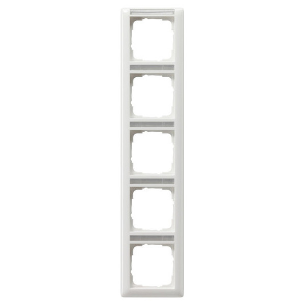 Gira 111503 Abdeckrahmen 5-fach senkrecht Beschriftungsfeld System 55 Reinweiß