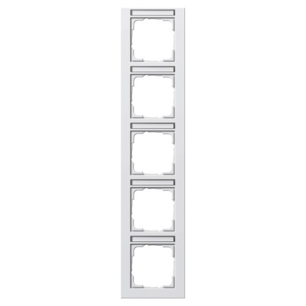 Gira 111529 Abdeckrahmen 5-fach senkrecht Beschriftungsfeld Gira E2 Reinweiß