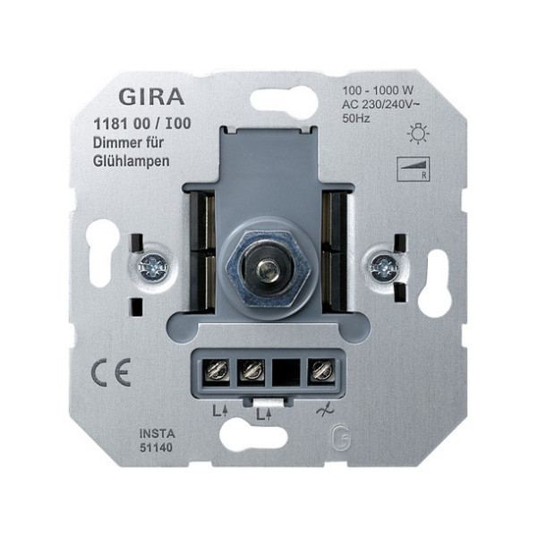 Gira 118100 Glühlampendimmeinsatz 100 - 1000 W DruckWe Einsatz