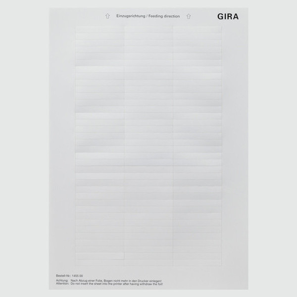 Gira 145500 Beschriftungsbögen 51,2 x 7 mm Zubehör