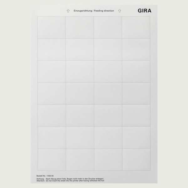 Gira 145600 Beschriftungsbögen 46,9 x 36,9 mm Zubehör