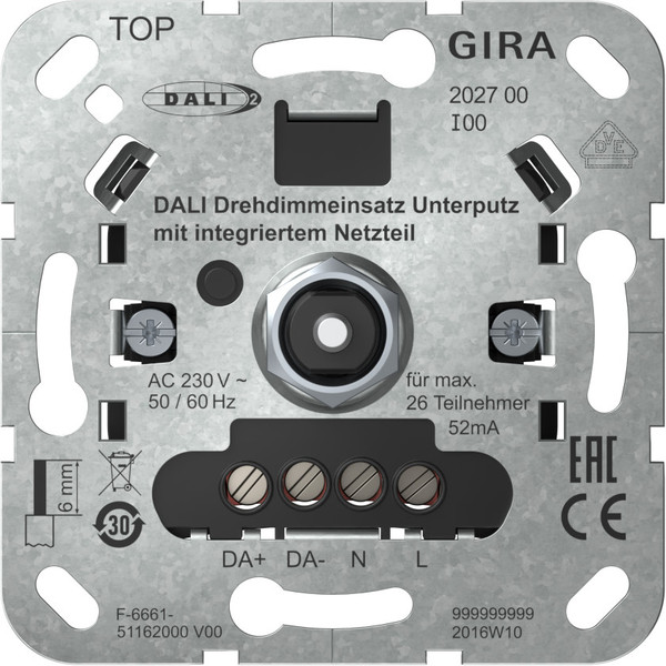 Gira 202700 DALI DrehdimmEinsatz UP Netzteil Einsatz