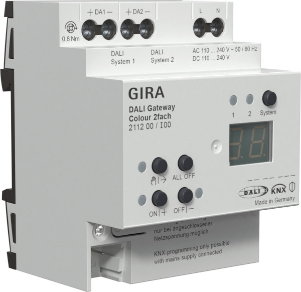 Gira 211200 DALI Gateway Colour 2-fach REG KNX Secure