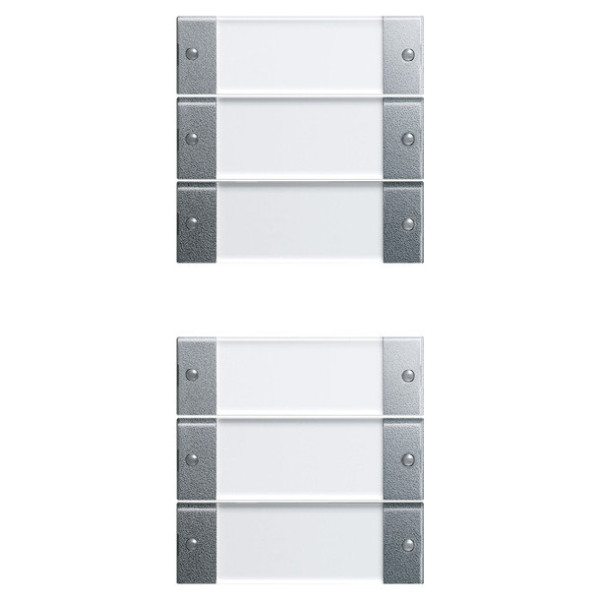 Gira 213626 Wippenset 6-fach (3+3) Beschriftungsfeld System 55 Klar/F Alu