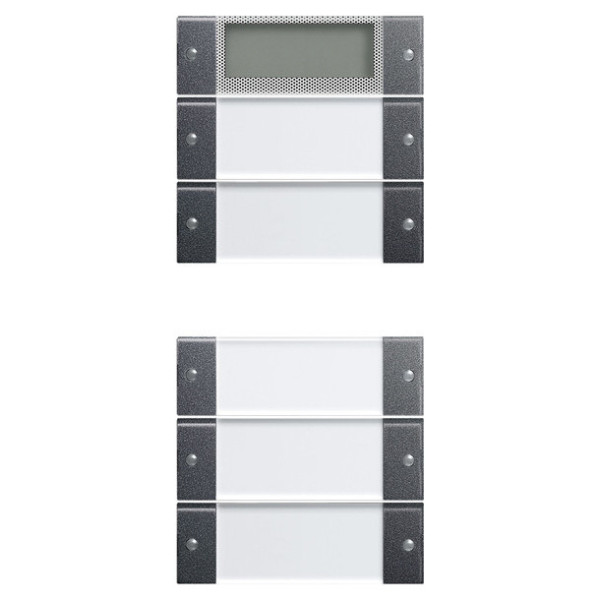 Gira 214528 Wippenset 5-fach Plus (2+3) Beschriftungsfeld System 55 Klar/Anthrazit
