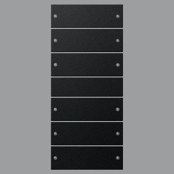 Gira 2186005 Wippenset 6-fach (3+3) System 55 Schwarz m(lack.)
