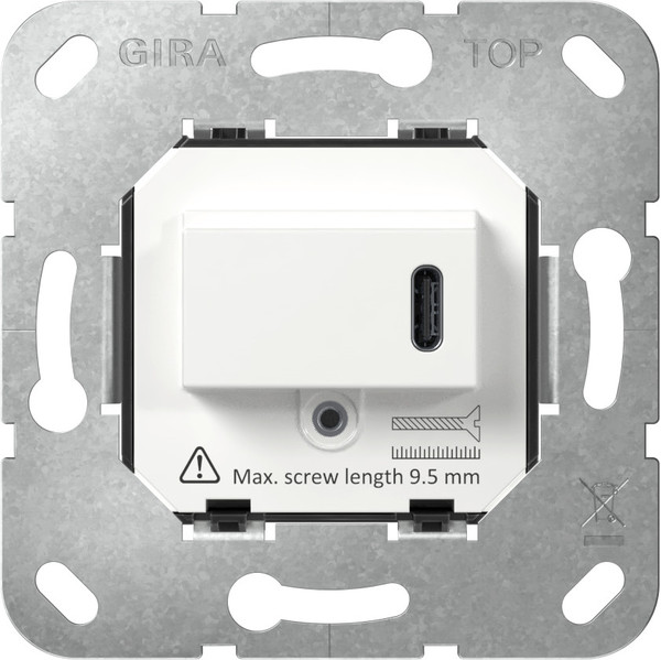 Gira 236200 USB-Spannungsversorgung PD Typ C Einsatz Weiß
