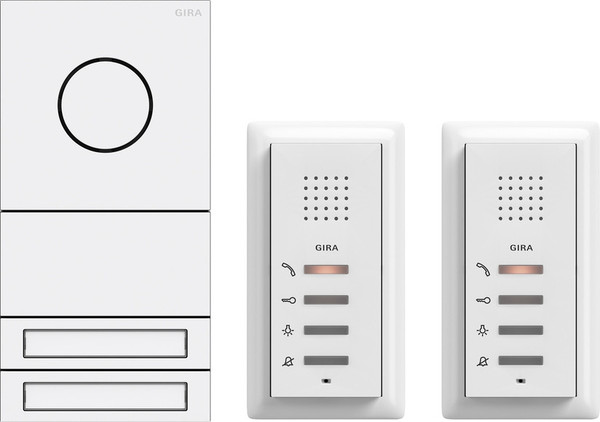 Gira 2407902 Zweifamilienhaus-Paket Audio System 106 Verkehrsweiß(lack.)