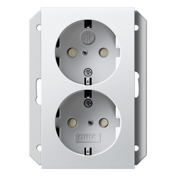 Gira 273103 2-fach-SCHUKO-Steckdose SP für UP-Dose 1-fach System 55 Reinweiß