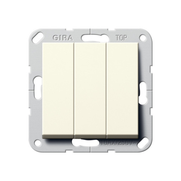 Gira 283201 Wippschalter BS 3-fach Aus-Wechselschalter System 55 Cremeweiß