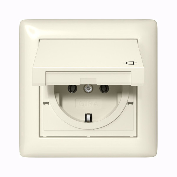 Gira 415701 SCHUKO-Steckdose KD + Set IP44 + Rahmen 1-fach Standard 55 Cremeweiß