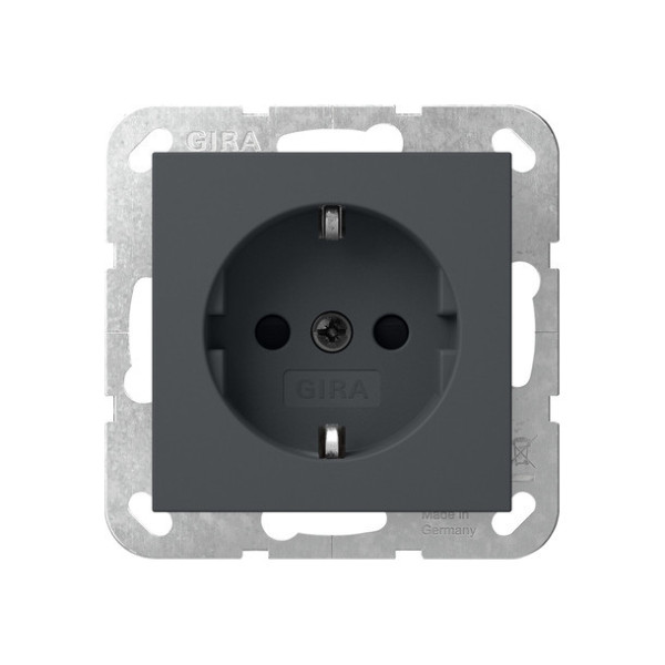 Gira 438328 SCHUKO-Steckdose SP ohne Befestigungskrallen Schraubklemmen System 55 Anthrazit