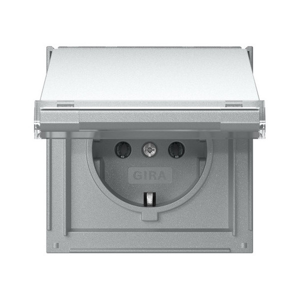 Gira 441065 SCHUKO-Steckdose KD + Beschriftungsfeld Gira TX_44 F Alu