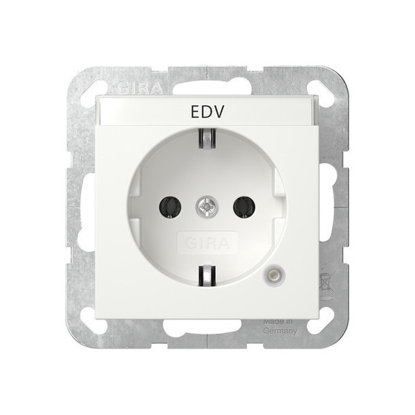 Gira 445227 SCHUKO-Steckdose Kontroll + Beschriftungsfeld System 55 Reinweiß m